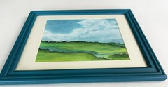 Original Painting Wall Art Signed Framed Landscape One of a Kind Meadow Handmade