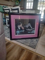 Large Vintage Original Chaulk By Playboy Artist Framed/Matted Signed By Wise