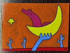 e9Art 7×5 ‘the desert cradled the moon and the moon cradled the coyote’ art brut