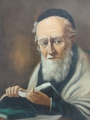 «Portait Of Rabbi» Original Jewish-Dutch Signed Oil On Canvas