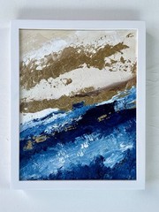 Golden Tide Horizon Abstract Painting Original Art Canvas #1