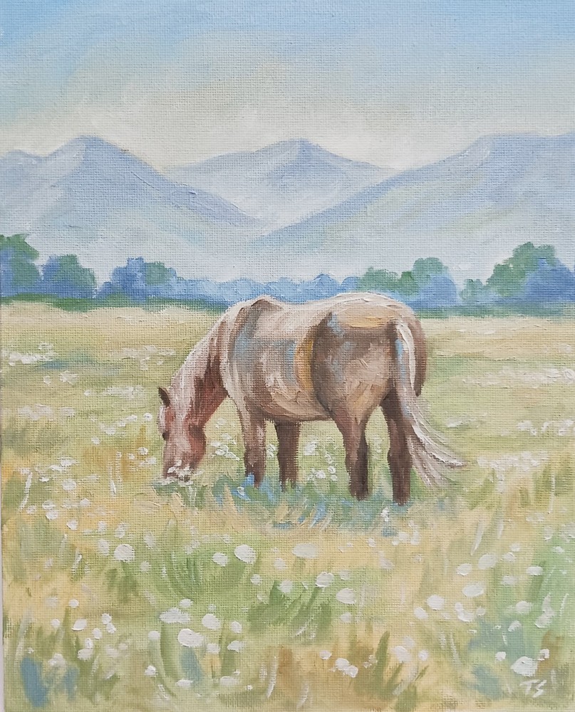 Horse ORIGINAL Oil Painting Pet Portrait IMPRESSIONISM Art 8″x10″