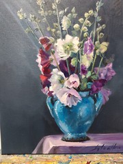 Original oil painting 11″x14″ Still life Flowers Floral bouquet Realism Wall art