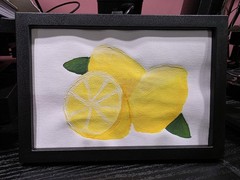 ORIGINAL PAINTING | «Lemons» | Gouache On Canvas | 4×6 | Jesnel-27