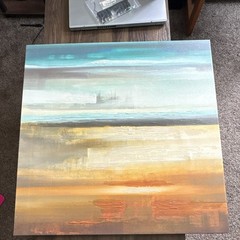 Abstract Landscape Canvas Painting 26×26 in Unframed Art Nature