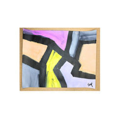 Geometric Abstraction 11×14 Multi-Color Original Hand Painted Paper #1