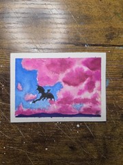 ACEO Original Dragon Watercolor Hand Painted 2.5″ x 3.5″ El_duderino_art
