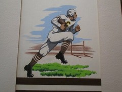 RUTH BELLITTO PAINTING AMERICAN ILLUSTRATION FOOTBALL PLAYER 1940’S VINTAGE WPA