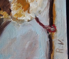 Small Bird Oil Painting, goldfinch, funny bird artwork, nice gift, 6×8″