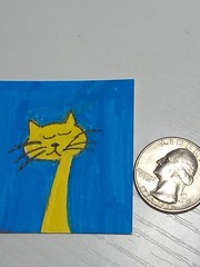 DOLLHOUSE Art MINIATURE 1:12 Scale WALL PICTURE CAT KITTEN 2 Inch Painting