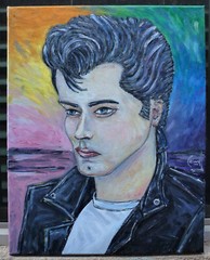DANNY ZEE rockabilly punk 16×20 canvas art portrait original signed CROWELL