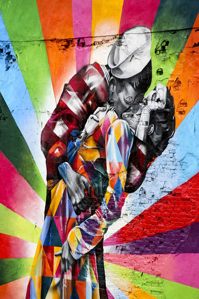 A0 SIZE CANVAS PRINT licensed NEW YORK CITY SAILOR KISS STREET ART painting