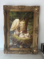 Oil Painting “Feeding Chicks» and was originally by artist John Carroll Doyle.
