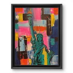 Faris Art-Statue Of Liberty-11×14 Neo Expressionism Original Artwork on Canvas