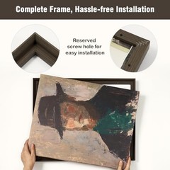 Canvas Floater Frame for 11×14 Art Print Oil Paintings, 11×14″ Walnut Woodgrain