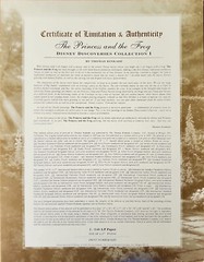 Thomas Kinkade ~ The Princess and the Frog ~ 18×27 COA A/P Paper
