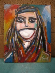 JOLINE MARIE McTODD woman oil painting wood original wow art 8×10 signed Crowell
